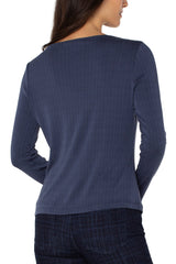 Liverpool Boatneck Top / Washed Navy