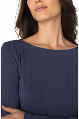 Liverpool Boatneck Top / Washed Navy