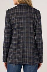 Liverpool Boyfriend Blazer / Navy Camel Plaid