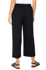 Liverpool Wide Leg Crop Pant / Black