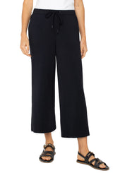 Liverpool Wide Leg Crop Pant / Black