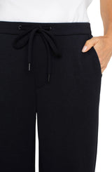 Liverpool Wide Leg Crop Pant / Black
