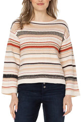 Pull rayé Liverpool / Rouille, Crème