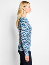 Nic & Zoe Print Top / Blue Multi