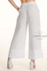 Linen Luv Linen Pant / Bianco White