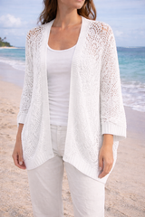 Eternelle Crochet Cardigan / White