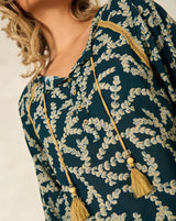 Nile Cotton Chiffon Blouse / Midnight