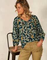 Nile Cotton Chiffon Blouse / Midnight