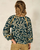 Nile Cotton Chiffon Blouse / Midnight