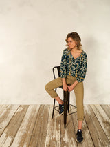 Nile Cotton Chiffon Blouse / Midnight