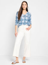 Nic & Zoe Supersoft Sand Dollar Sweater / Blue Multi