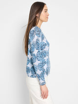 Nic & Zoe Supersoft Sand Dollar Sweater / Blue Multi