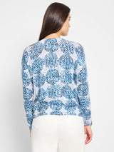 Nic & Zoe Supersoft Sand Dollar Sweater / Blue Multi