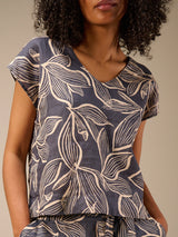 Nile Print Blouse / Graphite