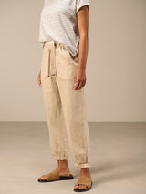 Nile Belted Linen Jogpant / Sand