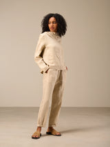 Nile Belted Linen Jogpant / Sand