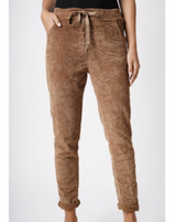 Jeggings stretch en velours côtelé / Camel
