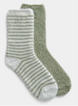 Lemon Green Plush Socks / 2 pack