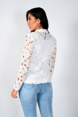 Frank Lyman Cut Lace Jacket