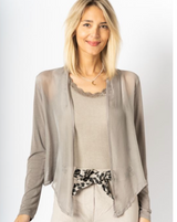 Italian Silk Cover up / Taupe / White / Black