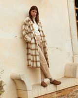 Mus & Bombon Belena Plaid Coat / Toast