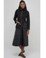 Uchuu Mixed Media Coat / Black