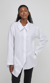 Uchuu Asymmetrical Blouse / White
