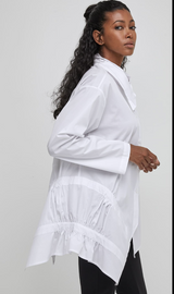 Uchuu Asymmetrical Blouse / White