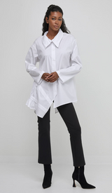 Uchuu Asymmetrical Blouse / White