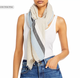 Foulard enveloppant Echo rayé / Tons de bleu