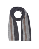 Echo Border Stripe Wrap Scarf / Browntones