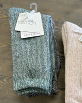 Lemon Boot Crew Sock  2 Pack/ Green/ Grey