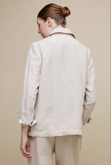 UCHUU TOPSTITCHED LINEN BLAZER