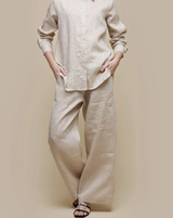 Uchuu Wide Leg Linen Trouser / SAnd