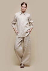 Uchuu Wide Leg Linen Trouser / SAnd