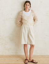 Yerse Crochet Cardigan / Ecru