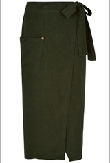 Jupe paréo cargo abricot / Vert olive
