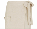 Jupe portefeuille cargo abricot / Crème