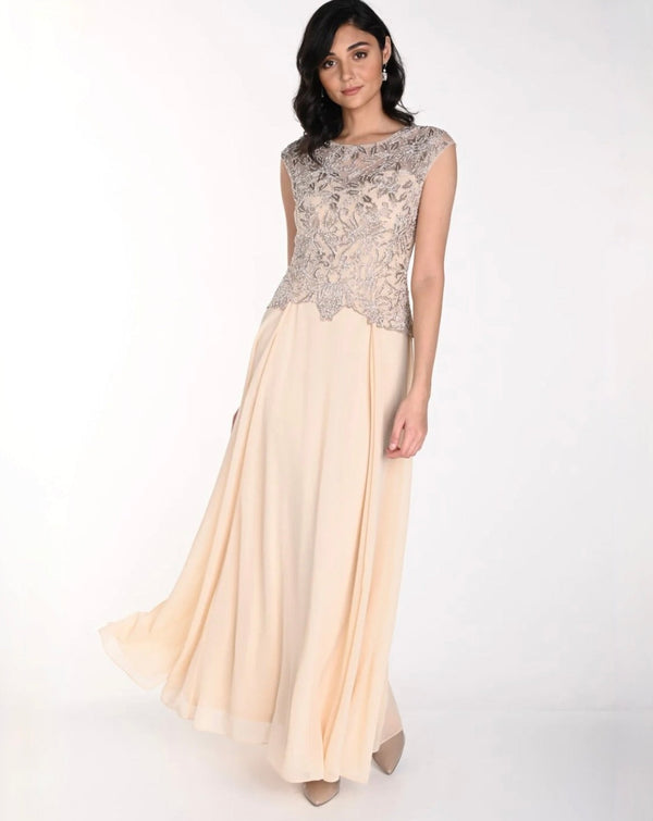 Frank Lyman Beaded Gown /Champagne