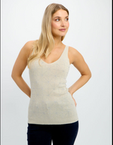 FRANK LYMAN CRYSTAL STUDDED KNIT TOP / CHAMPAGNE BEIGE