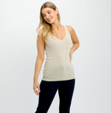 FRANK LYMAN CRYSTAL STUDDED KNIT TOP / CHAMPAGNE BEIGE
