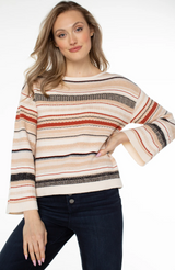 Pull rayé Liverpool / Rouille, Crème