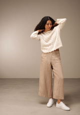 Nile Pointelle Cotton Sweater / Ecru