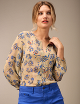 NiIe Chiffon print Blouse / Salbei