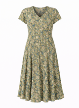 Dress Addict Jalan / Green-Blue Floral