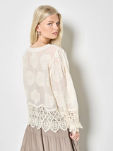Apricot Emroidered Lace Top / Stone