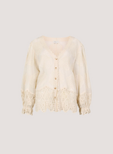 Apricot Emroidered Lace Top / Stone