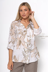 Linen Luv Shirt / Fern Print