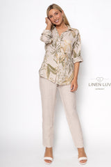 Linen Luv Shirt / Fern Print