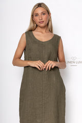 Linen Luv Dress / Olive